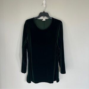 Cynthia Taylor Vintage Green Velvet Tunic Blouse Size 1X
